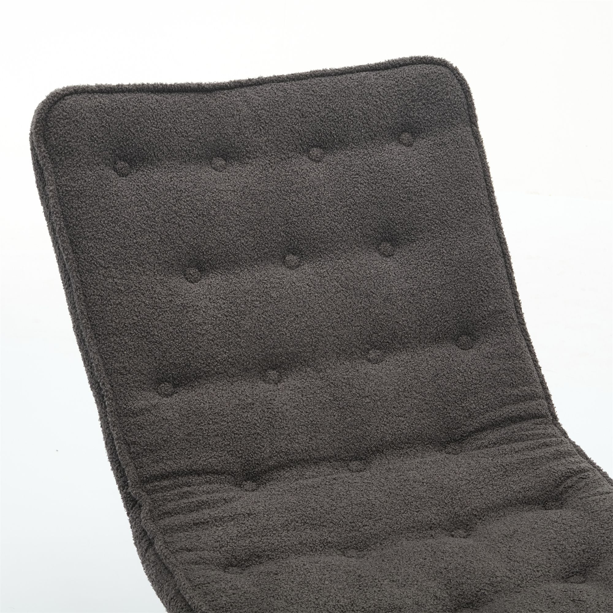 Armless Upholstered Lounge Chair with Wide Backrest and Wooden Rocking Base – Comfortable and Stylish