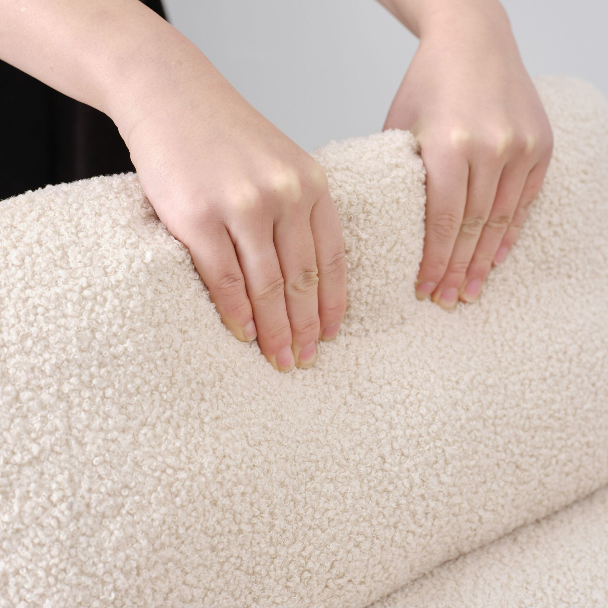 Modern Upholstered Rocking Chair with Solid Wood Legs, High Backrest, Side Pocket, and Comfy Armrests – Nursery Glider and Living Room Accent Chair