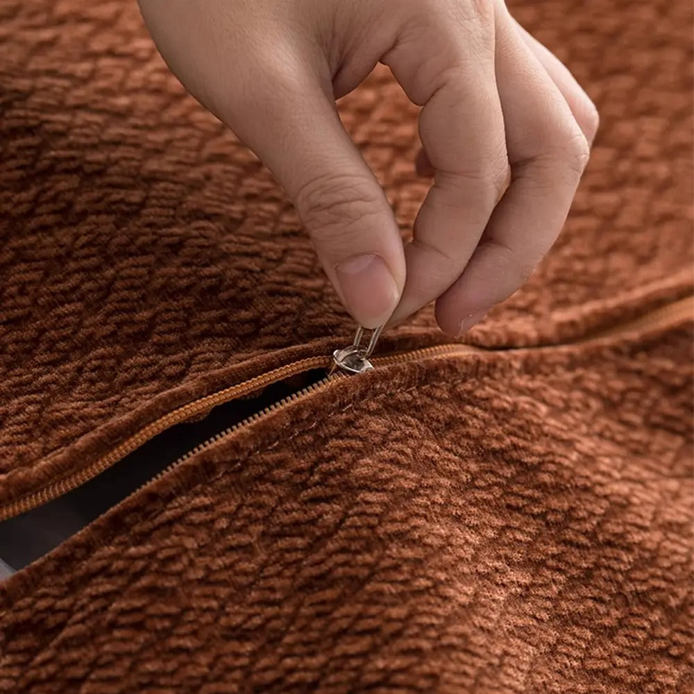 Retro Chenille Accent Lounge Chair – Solid Wood Frame with Plush Cushion, Removable Cover & Wide Armrests