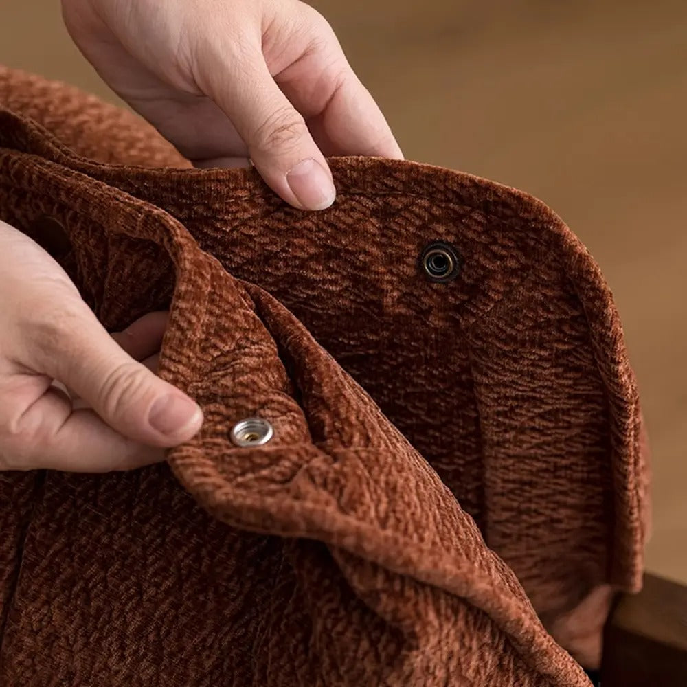 Retro Chenille Accent Lounge Chair – Solid Wood Frame with Plush Cushion, Removable Cover & Wide Armrests