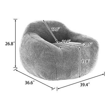 Giant Bean Bag Sofa Chair with Armrests – Plush Faux Fur, Memory Foam Filling – Giant Bean Bag Chair, Couch & Lounger