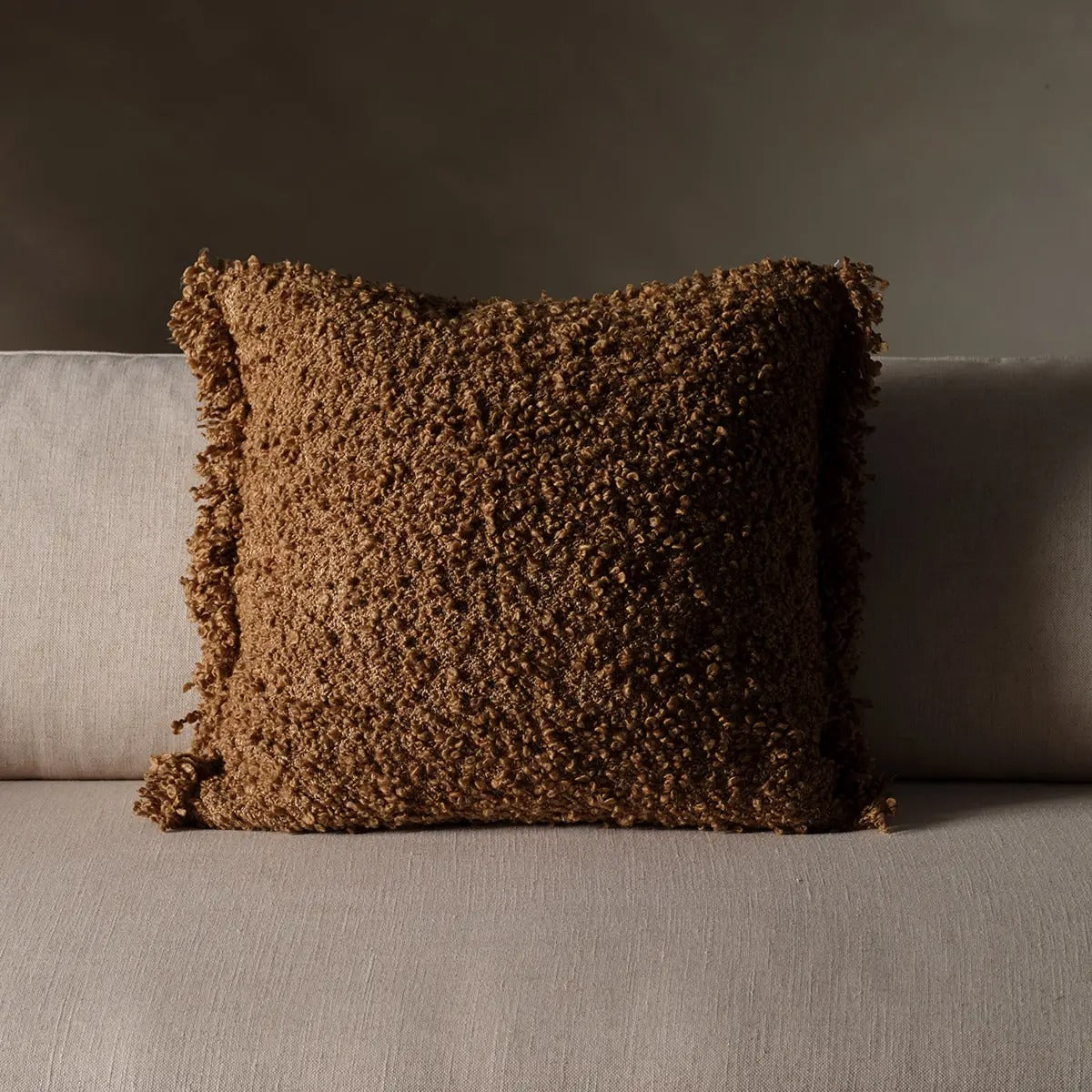 Angora Burnt Tabac Textured Hand Woven Pillow by Jaipur – 100% Polyester Decorative Accent Cushion