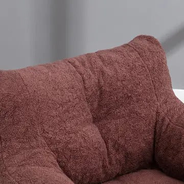 Tufted Teddy Fabric Bean Bag Chair with Ergonomic Backrest – Memory Sponge Lounge Seat in Multiple Colors