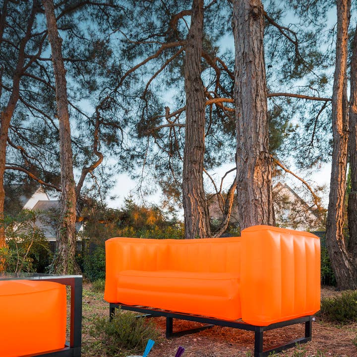 Luminous Orange Aluminum and TPU Design Sofa