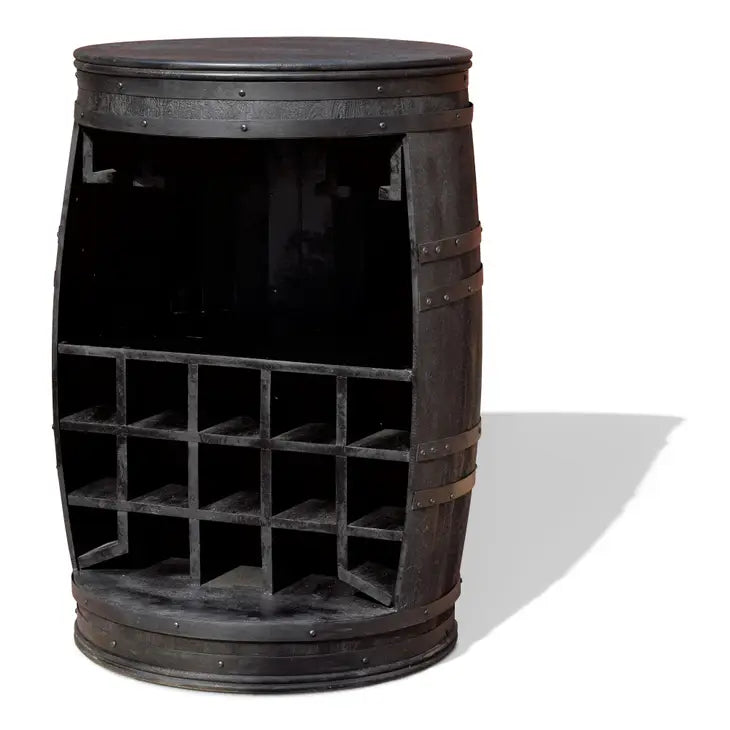 Wine Rack, Rosey-Black Bar Barrel