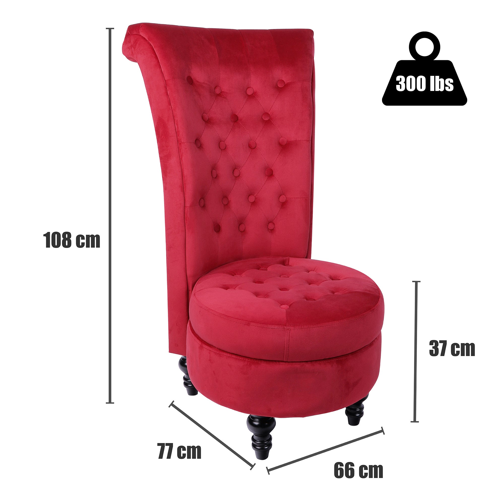 Royal Velvet High Back Armless Chair