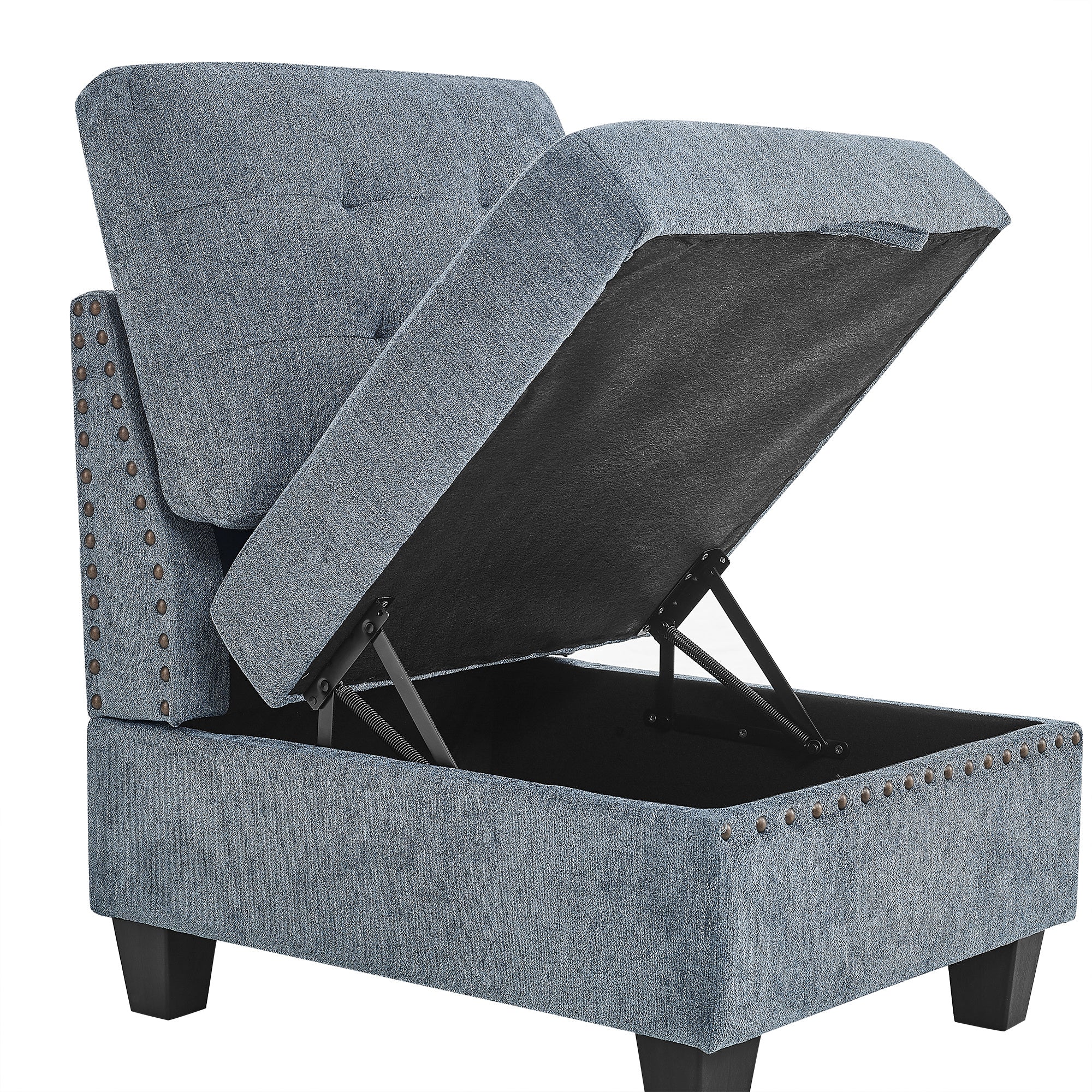 Single Chair for Modular Sectional - Navy (26.5"x31.5"x36")