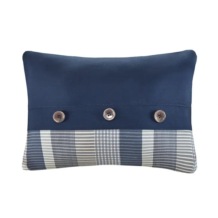 Navy Plaid Complete Comforter and Sheet Set, Blue