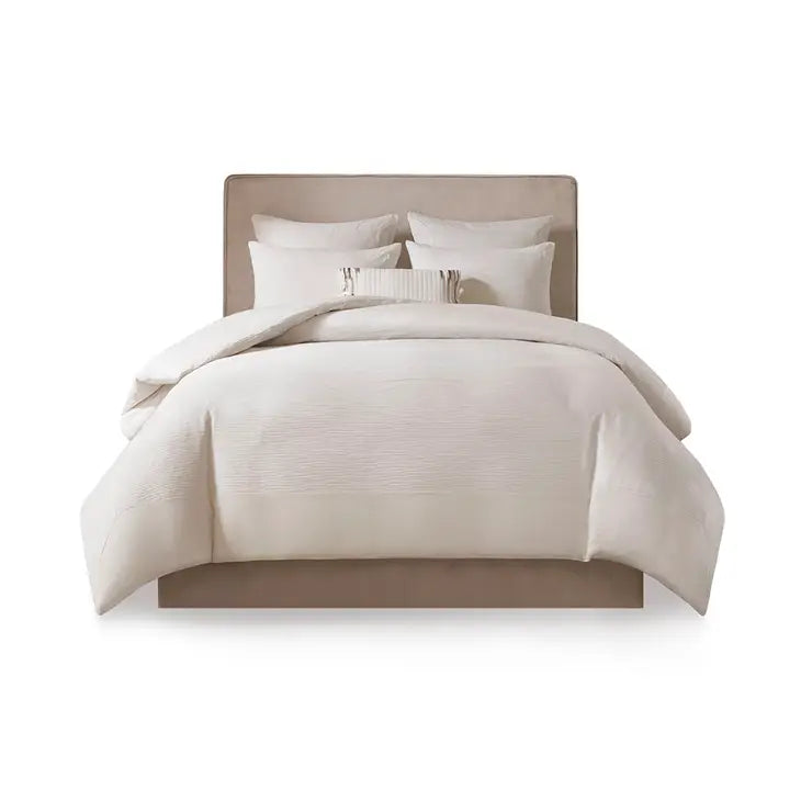 Eggshell 3-Piece Comforter or Duvet Cover Set, Ivory