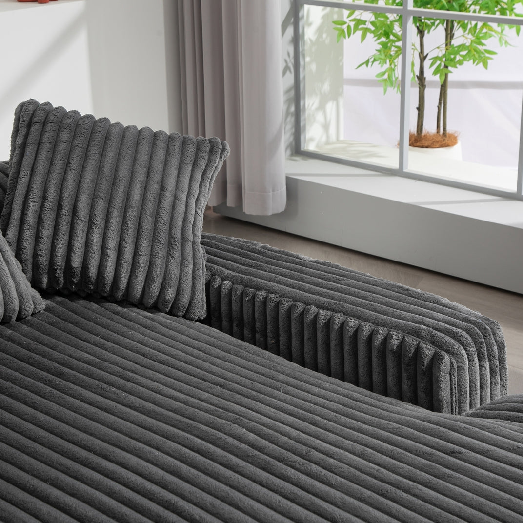 Convertible Sofa Bed with Adjustable Backrest-Grey/Green