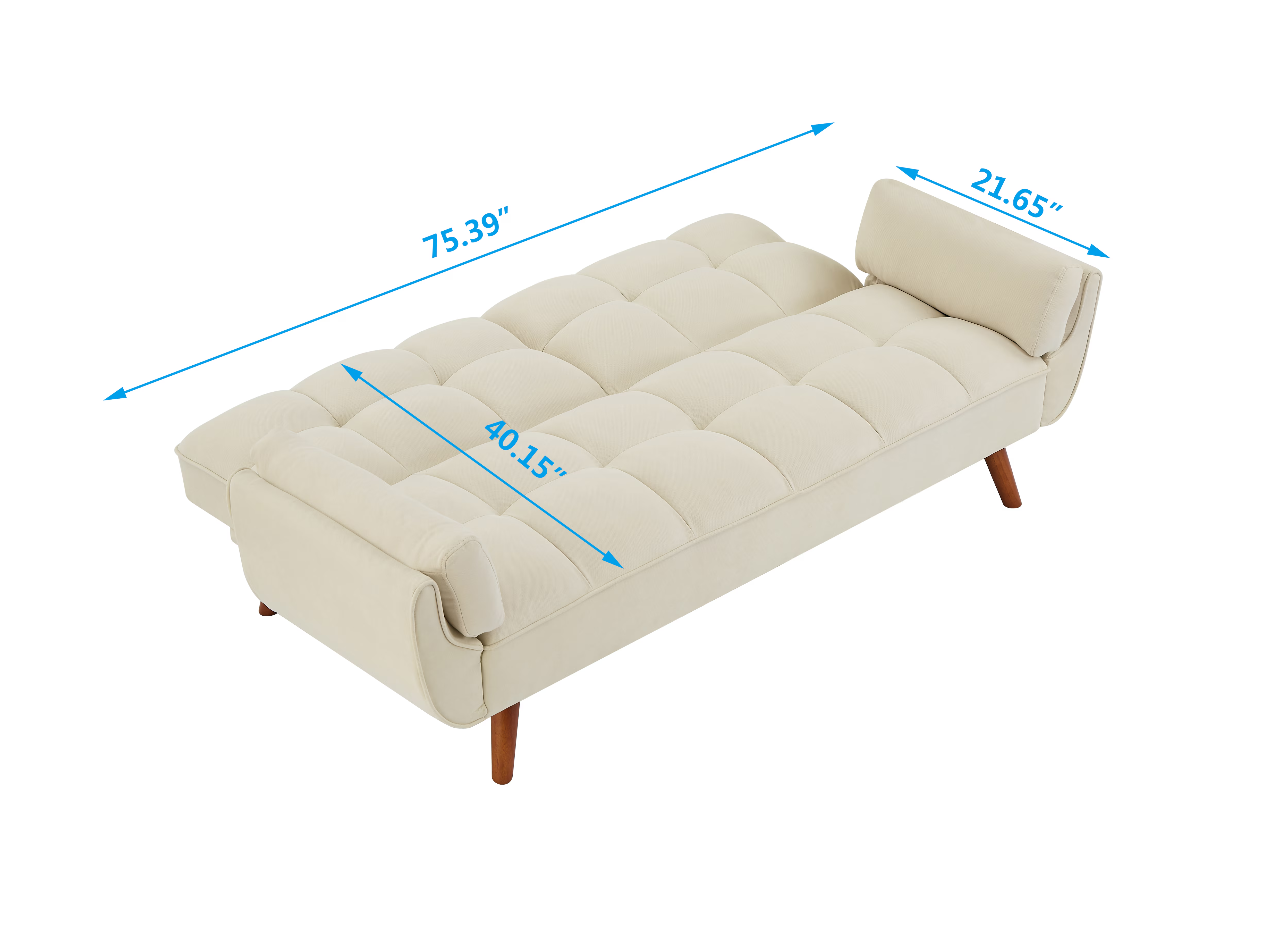 Homy Casa Linen Sofa, Solid Wood Frame
