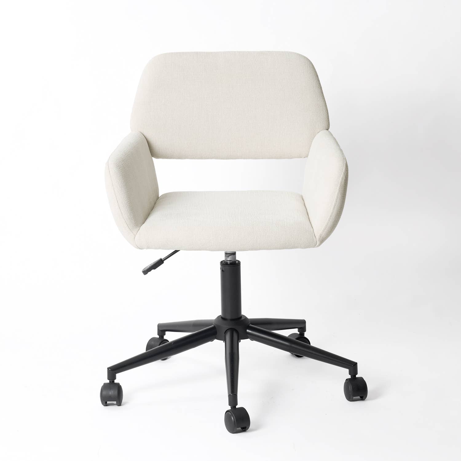 Adjustable Task Chair with Swivel Base Suede Brown/Beige