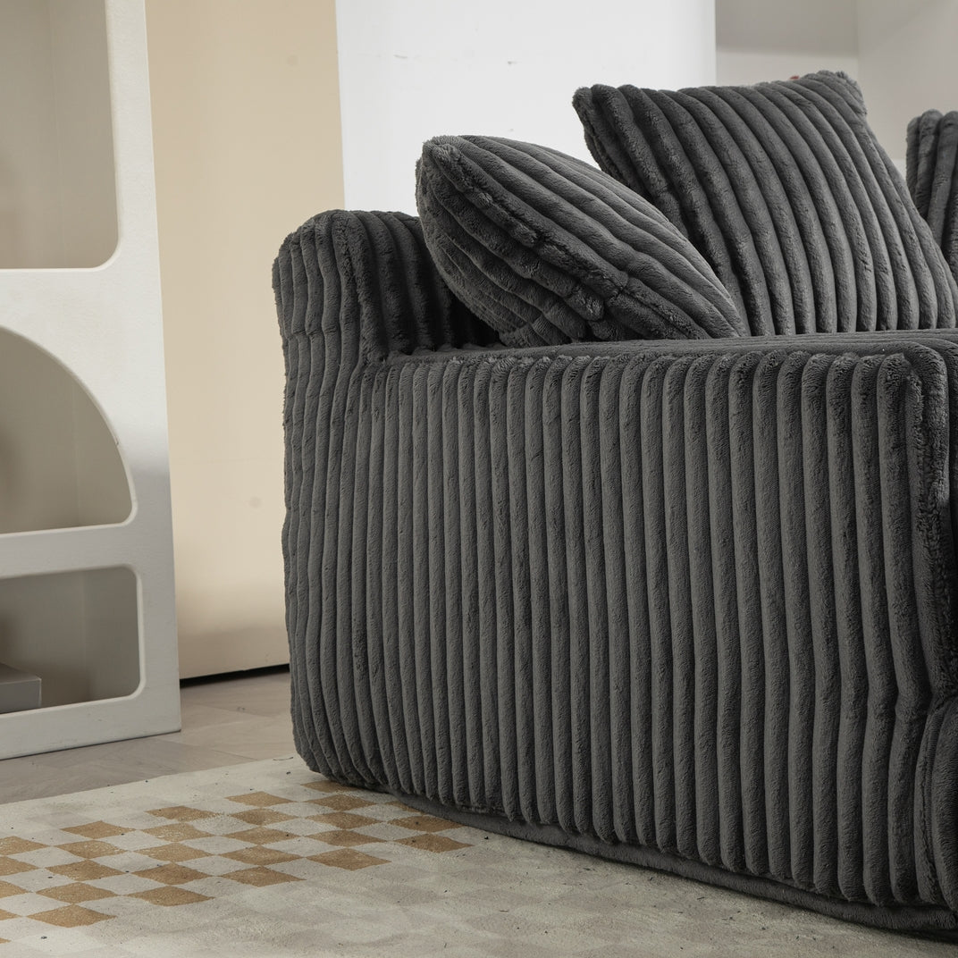 Convertible Sofa Bed with Adjustable Backrest-Grey/Green