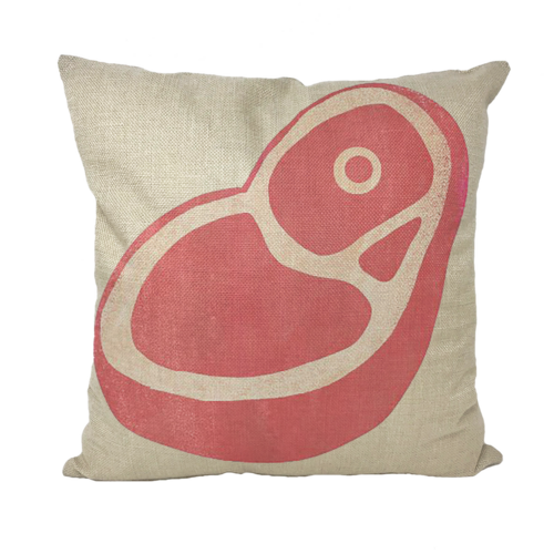 Beef Throw Pillow with Insert
