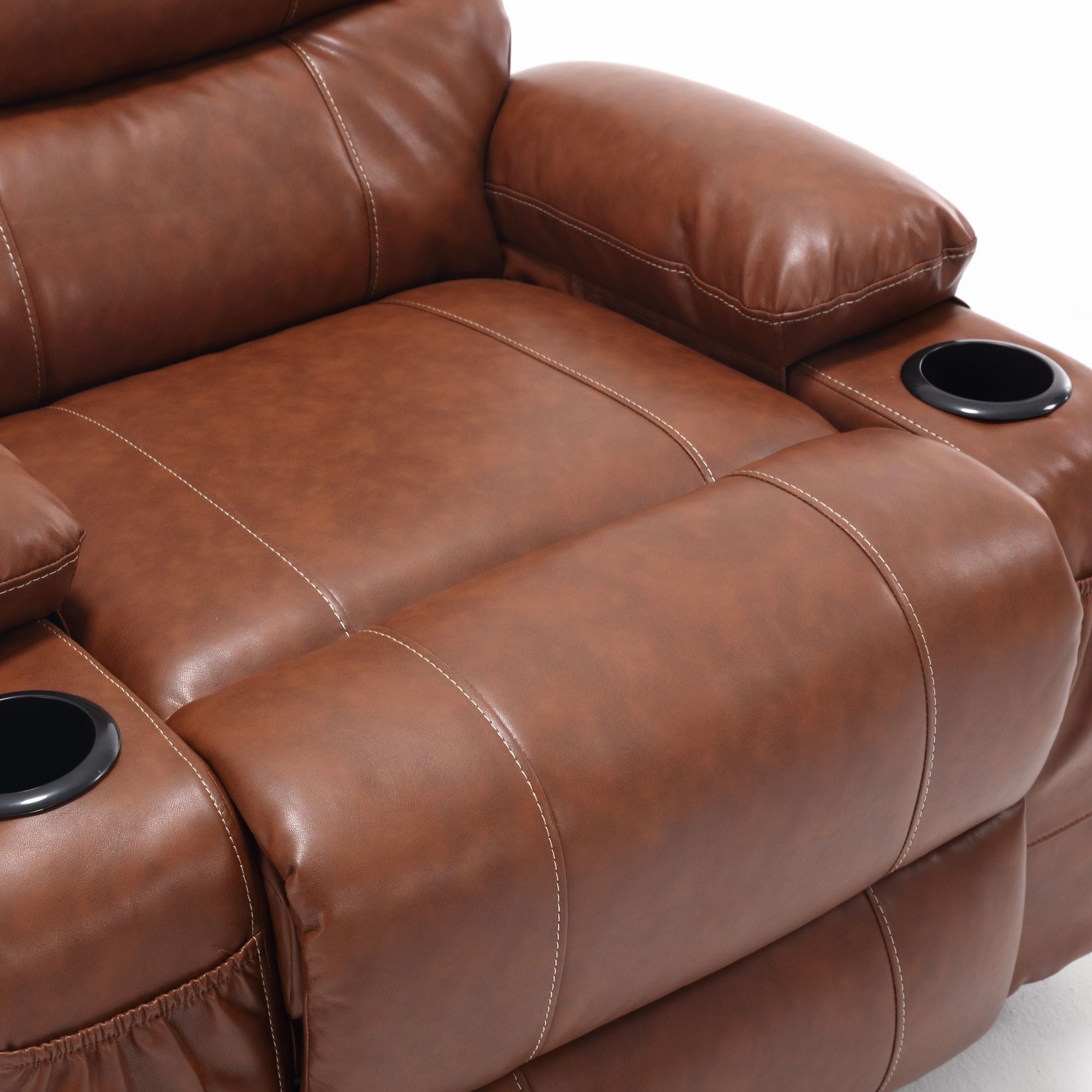 21" Wide Electric Lift Recliner for Elderly, Massage, Heat, Remote, Cup Holders, and Side Pockets