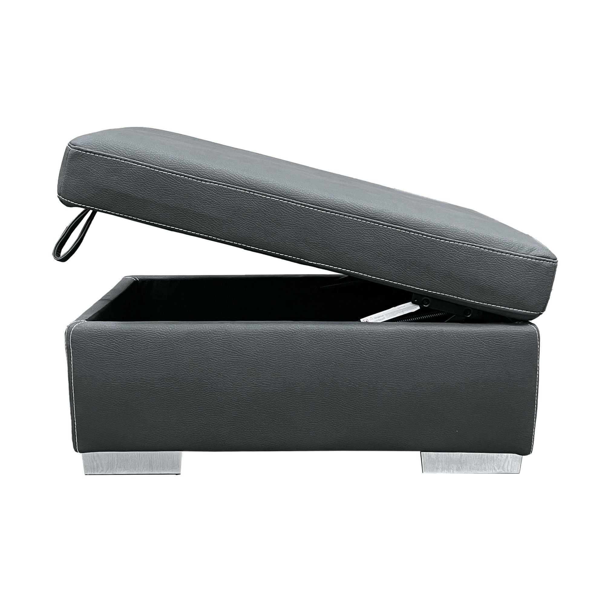 ACME Sagira OTTOMAN W/STORAGE Gray Fabric LV01024