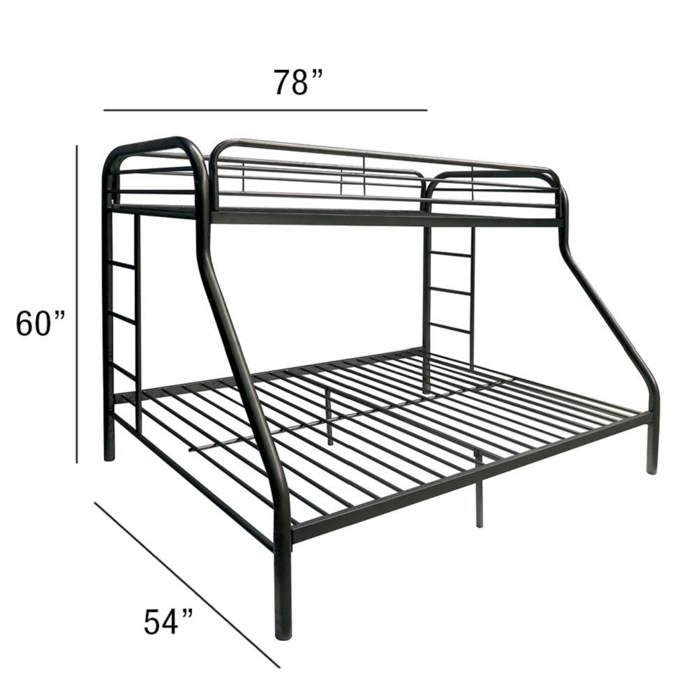 ACME Tritan Bunk Bed (Twin/Full) in Black 02053BK