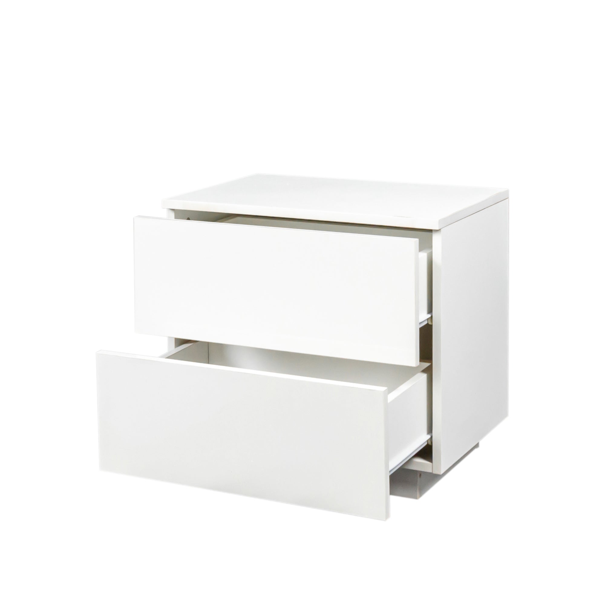 Modern High Gloss UV Night Stand with 2 drawers & LED lights