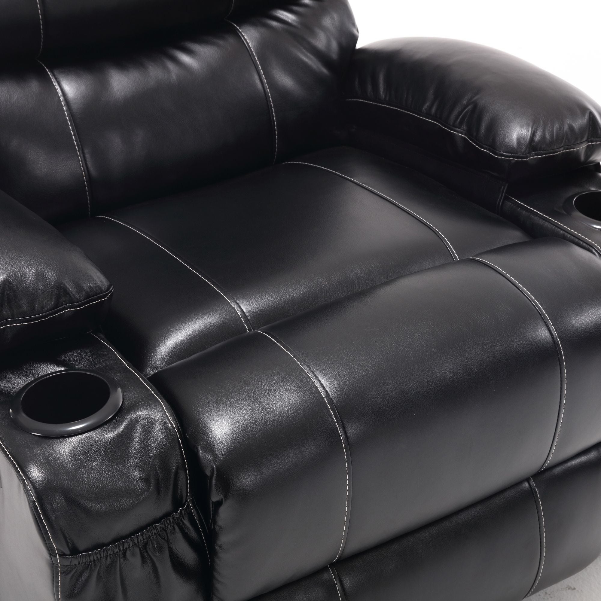21" Wide Electric Lift Recliner for Elderly, Massage, Heat, Remote, Cup Holders, and Side Pockets