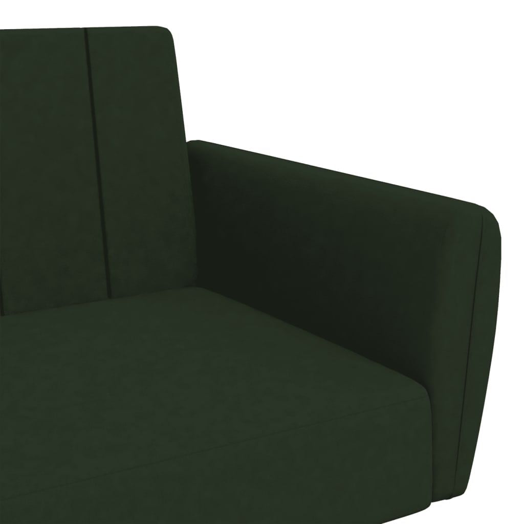 2-Seater Sofa Bed Dark Green Velvet 86.6"