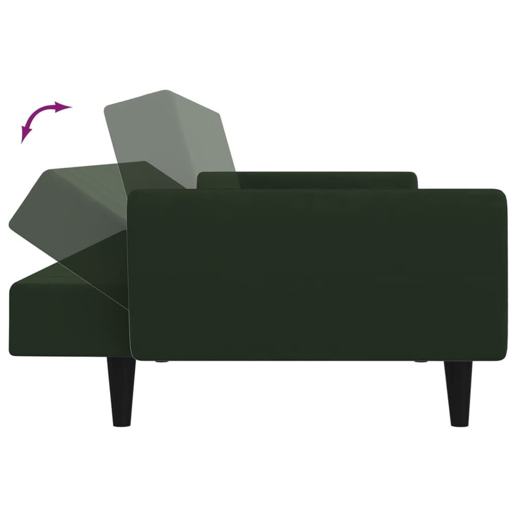 2-Seater Sofa Bed Dark Green Velvet 86.6"