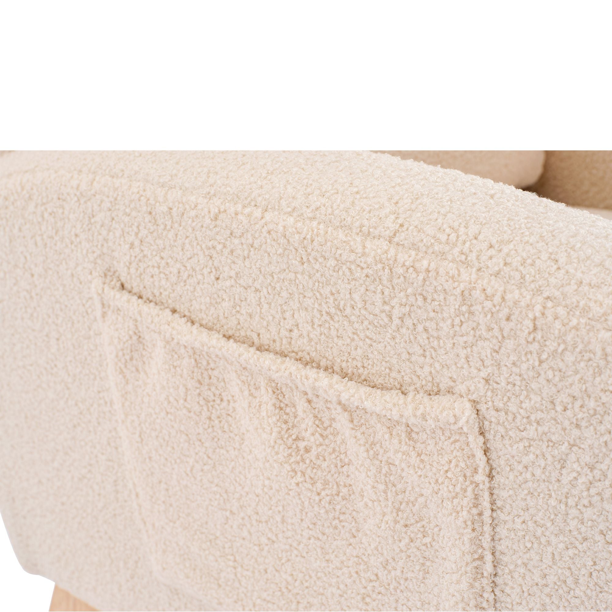 Modern Upholstered Rocking Chair with Solid Wood Legs, High Backrest, Side Pocket, and Comfy Armrests – Nursery Glider and Living Room Accent Chair