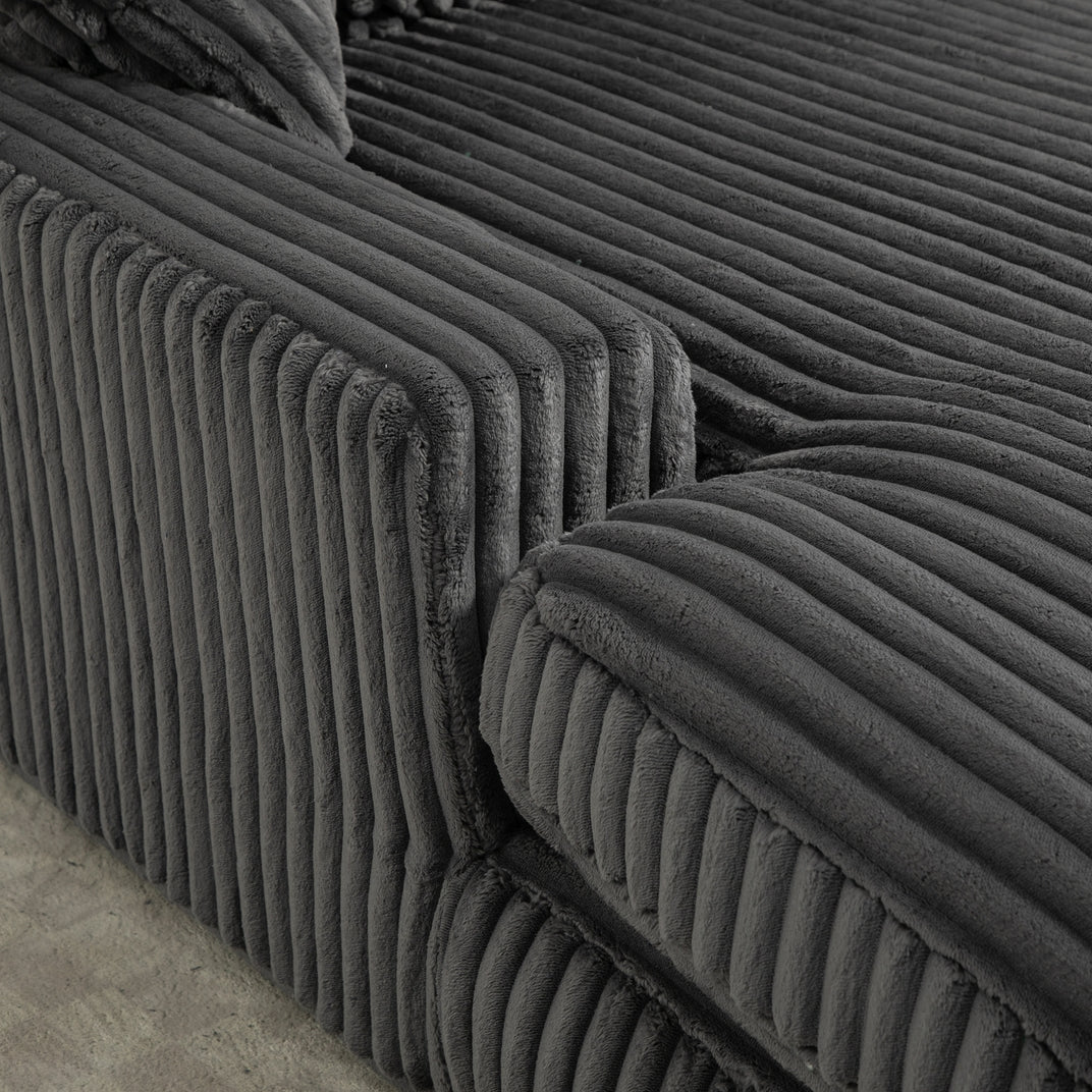 Convertible Sofa Bed with Adjustable Backrest-Grey/Green