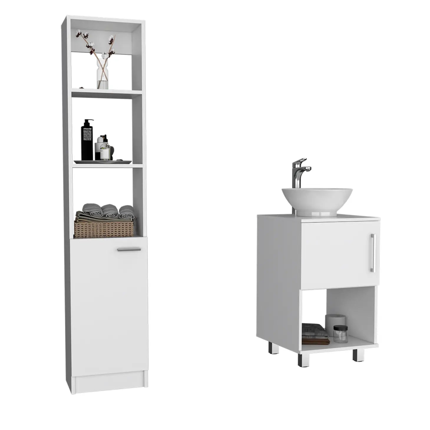 Dillon 2 Piece Bathroom Set, White
