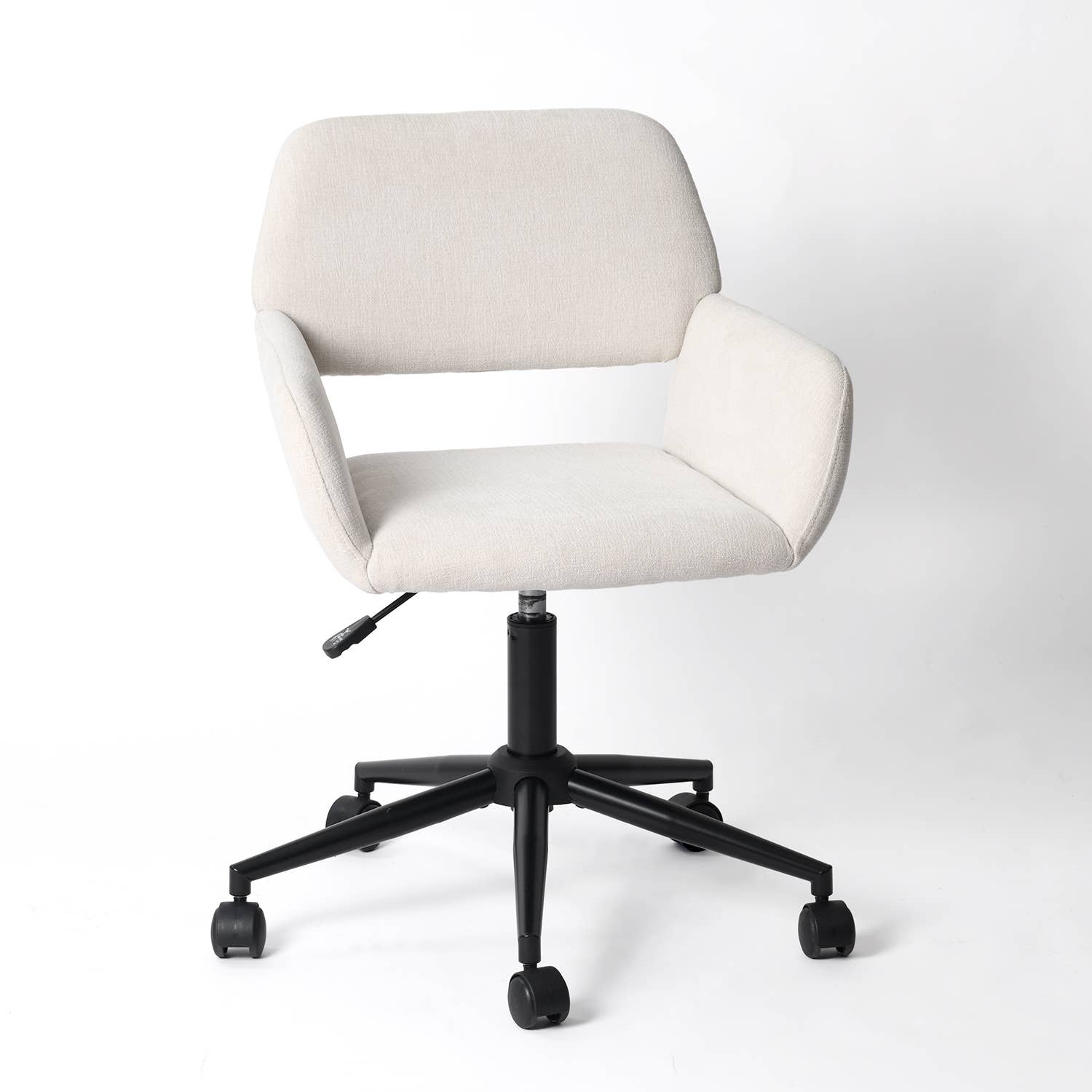 Adjustable Task Chair with Swivel Base Suede Brown/Beige