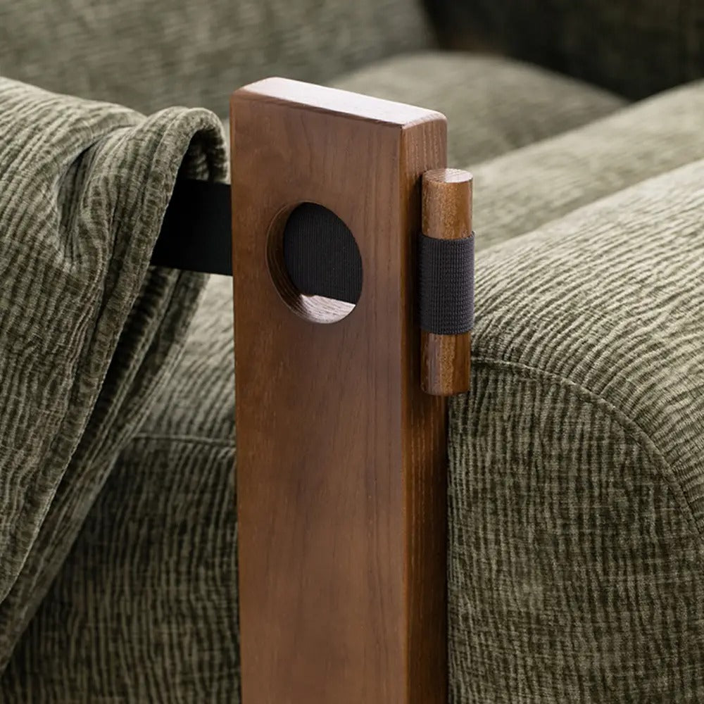 Retro Chenille Accent Lounge Chair – Solid Wood Frame with Plush Cushion, Removable Cover & Wide Armrests