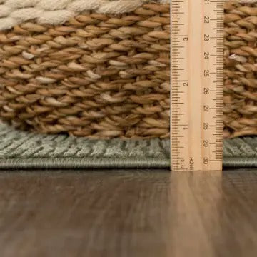 Truls Green Gambit Washable Checkered Rug – Durable Low Pile Modern Rug