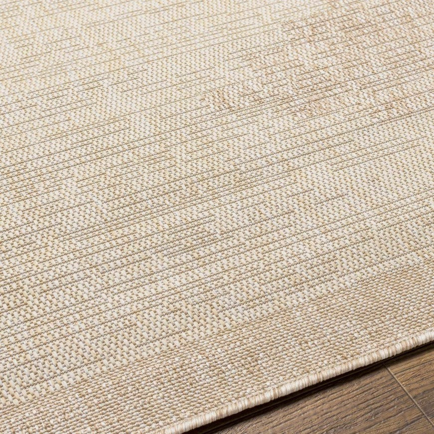 Djugun Beige Aztec Geometric Indoor/Outdoor Rug – Durable No-Pile Patio & Deck Rug by Hauteloom