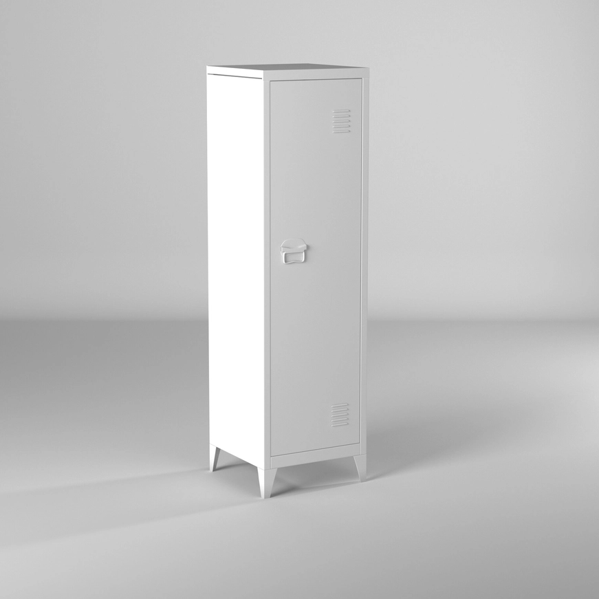 Metal Multifunctional Versatile Storage Cabinet – Durable White & Black Organizer for Home, Office, or Garage - 15.2" x 54.1"