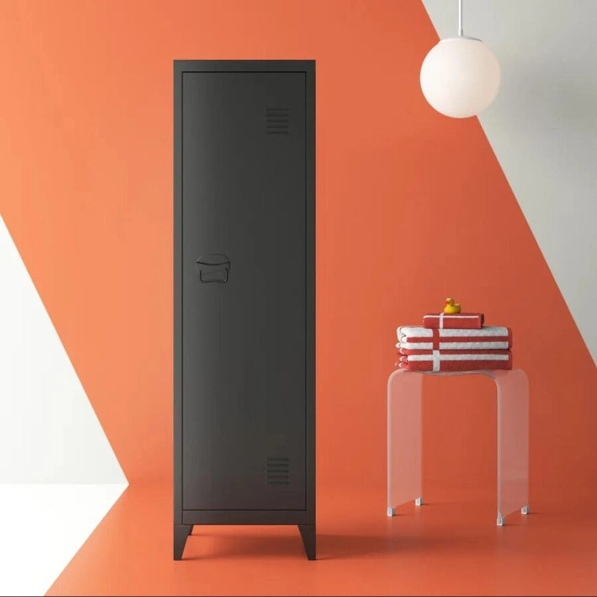 Metal Multifunctional Versatile Storage Cabinet – Durable White & Black Organizer for Home, Office, or Garage - 15.2" x 54.1"