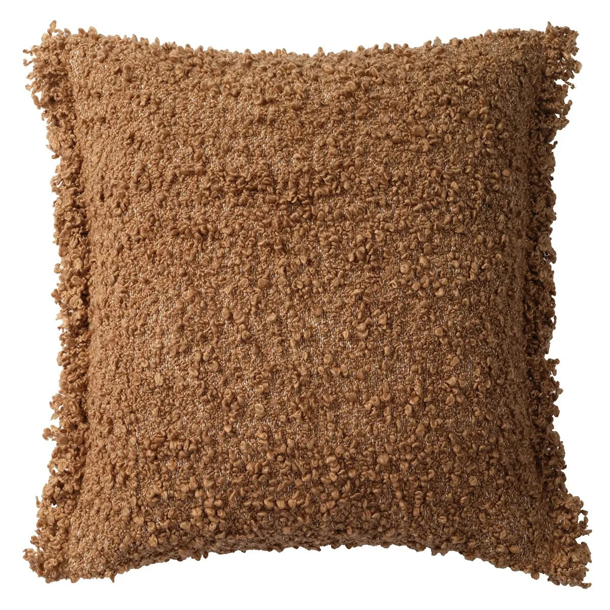 Angora Burnt Tabac Textured Hand Woven Pillow by Jaipur – 100% Polyester Decorative Accent Cushion