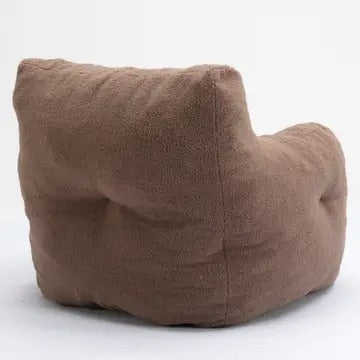 Tufted Teddy Fabric Bean Bag Chair with Ergonomic Backrest – Memory Sponge Lounge Seat in Multiple Colors