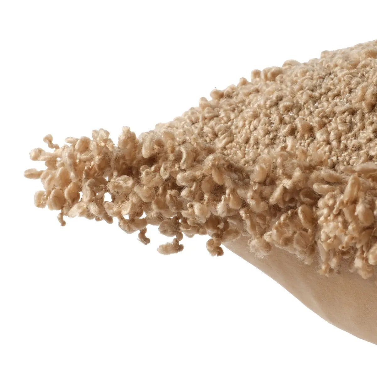 Angora Burnt Tabac Textured Hand Woven Pillow by Jaipur – 100% Polyester Decorative Accent Cushion