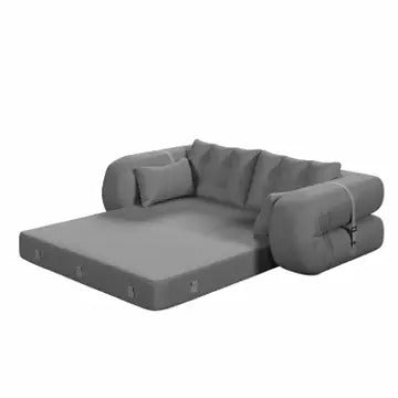 Human Dog Bed – 3-in-1 Foldable Sofa Couch, Grey Teddy Fabric Sleeper Sofa Bed for Living Room, Guest Room, or Playroom, 78.7” Multi-Functional Lazy Floor Sofa