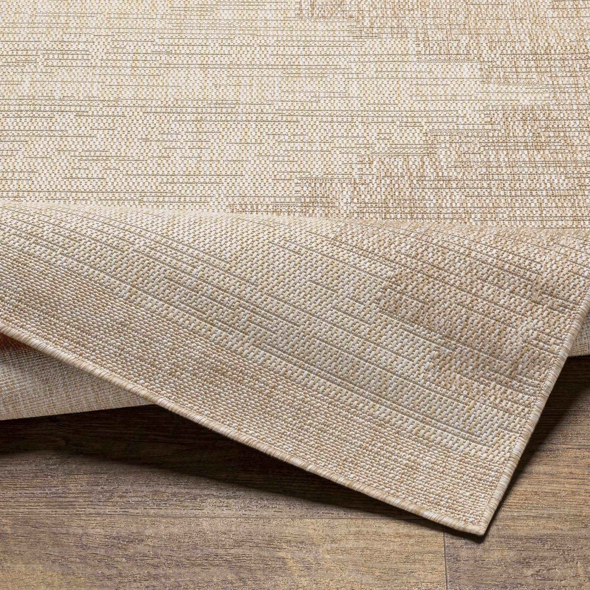 Djugun Beige Aztec Geometric Indoor/Outdoor Rug – Durable No-Pile Patio & Deck Rug by Hauteloom