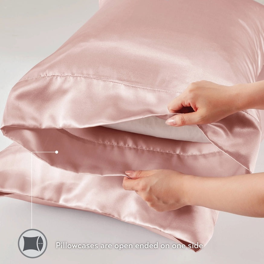 Luxury Satin 6-Piece Sheet Set – Silky Smooth, Wrinkle-Free, OEKO-TEX Certified, Blush Pink (Full, Queen, King, Cal King)