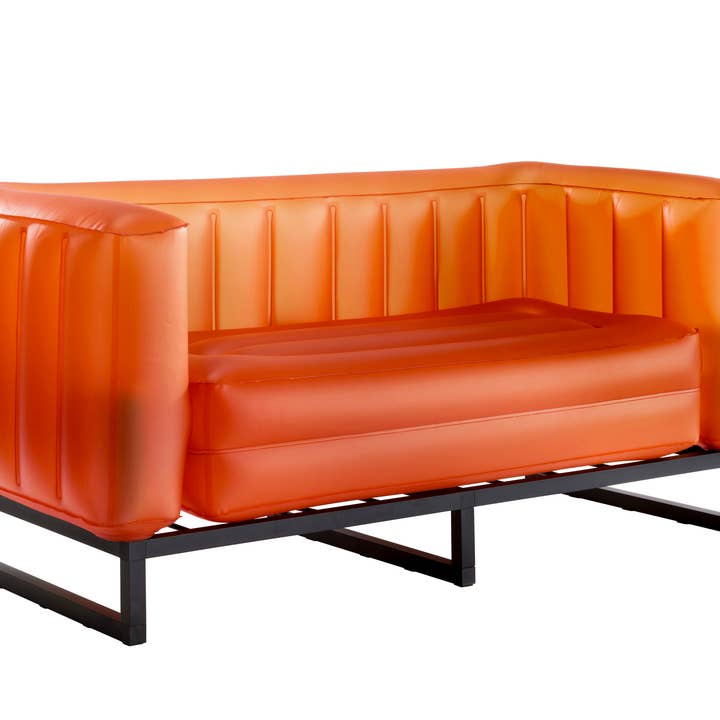 Luminous Orange Aluminum and TPU Design Sofa