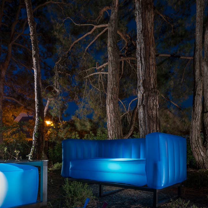 Bright Blue Aluminum and Tpu Design Sofa