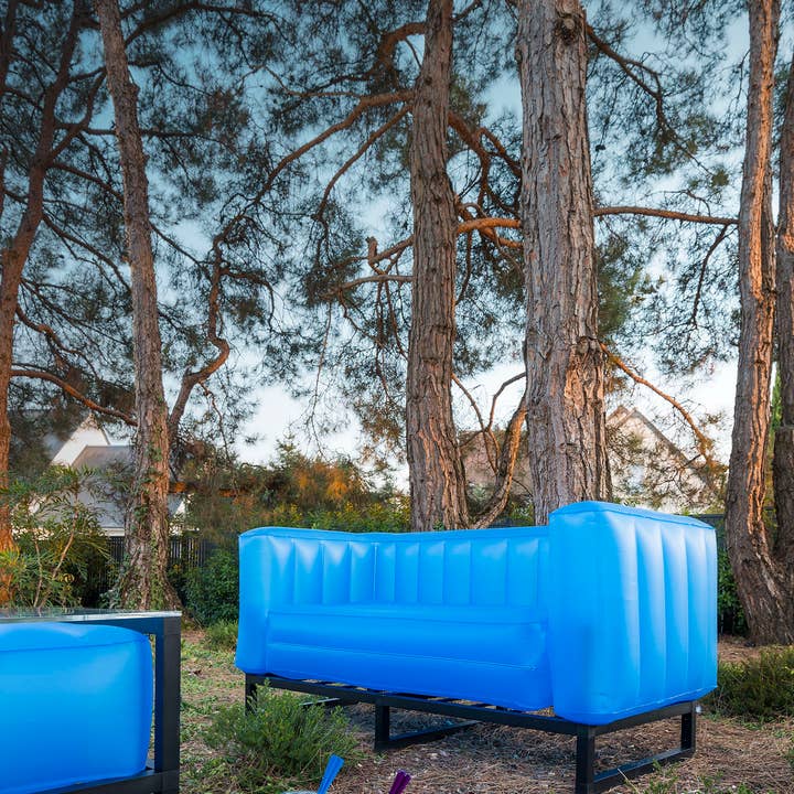 Bright Blue Aluminum and Tpu Design Sofa