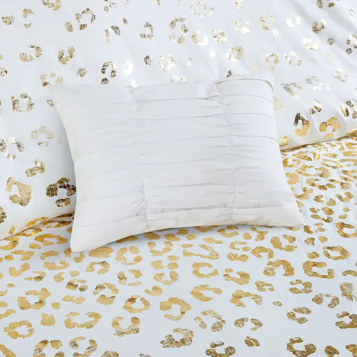 Gold Leopard Comforter/Duvet Cover Set