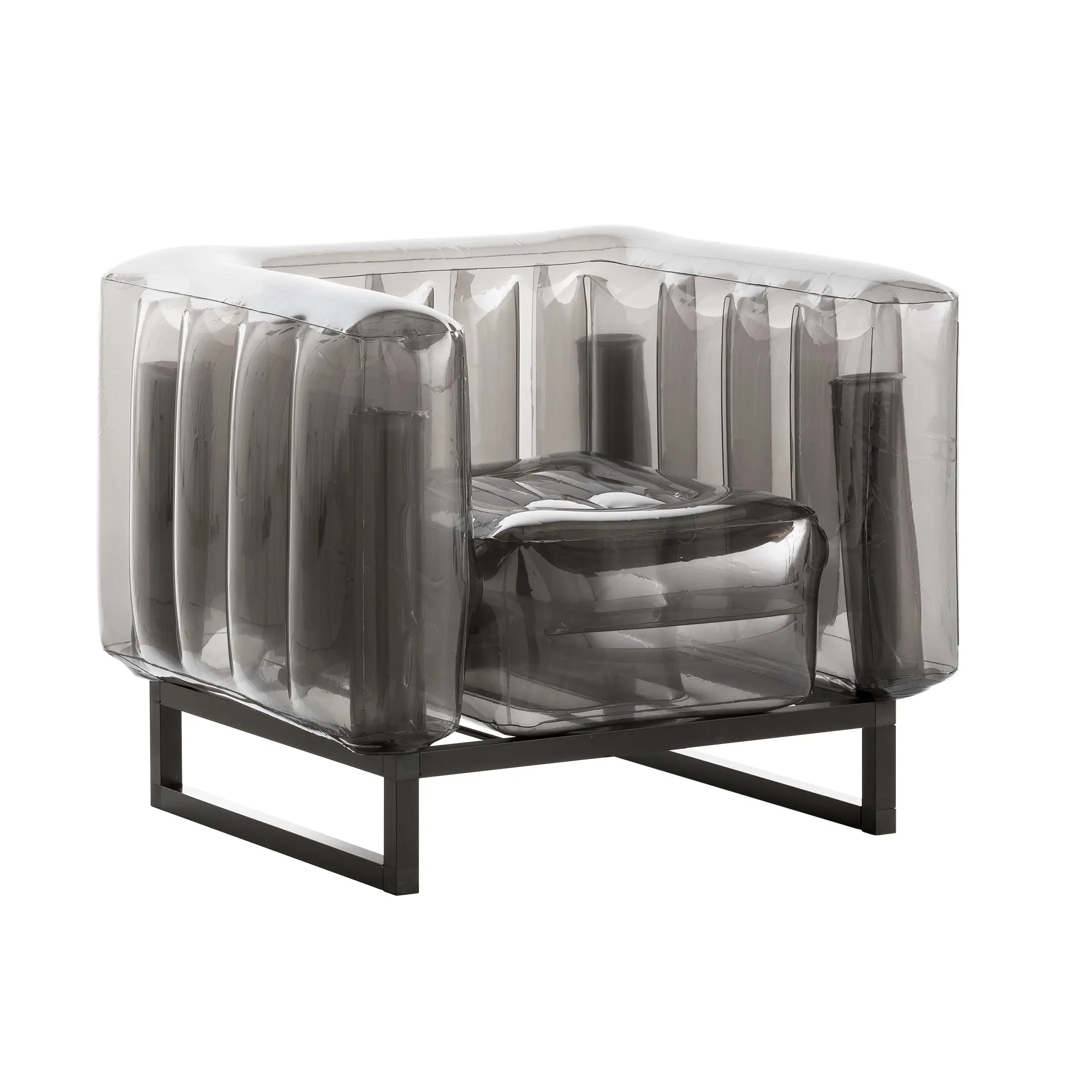 Crystal Black Aluminum and TPU Design Armchair