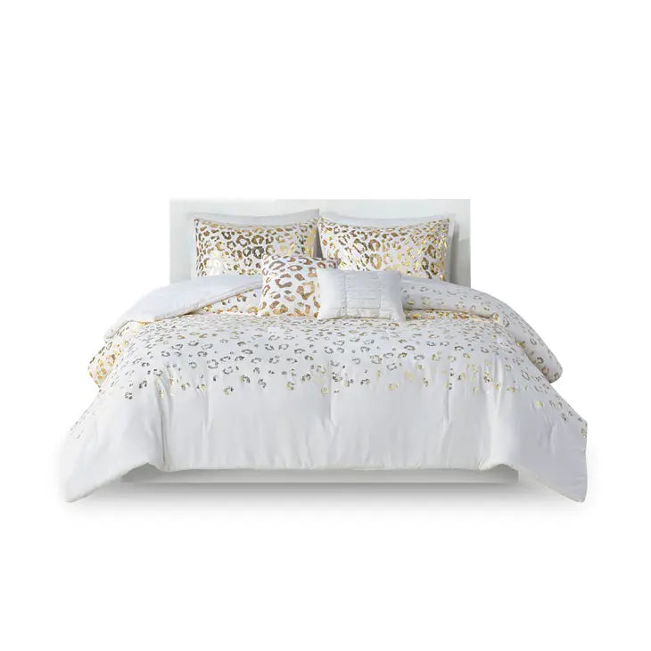 Gold Leopard Comforter/Duvet Cover Set