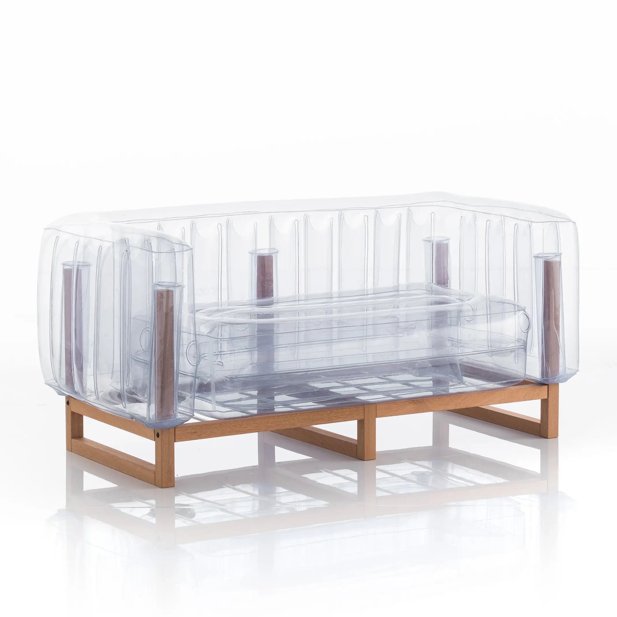 EKO Sofa in Aluminum and TPU Crystal Orange