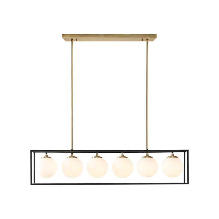 Open Cage 6-Globe Modern Industrial Chandelier