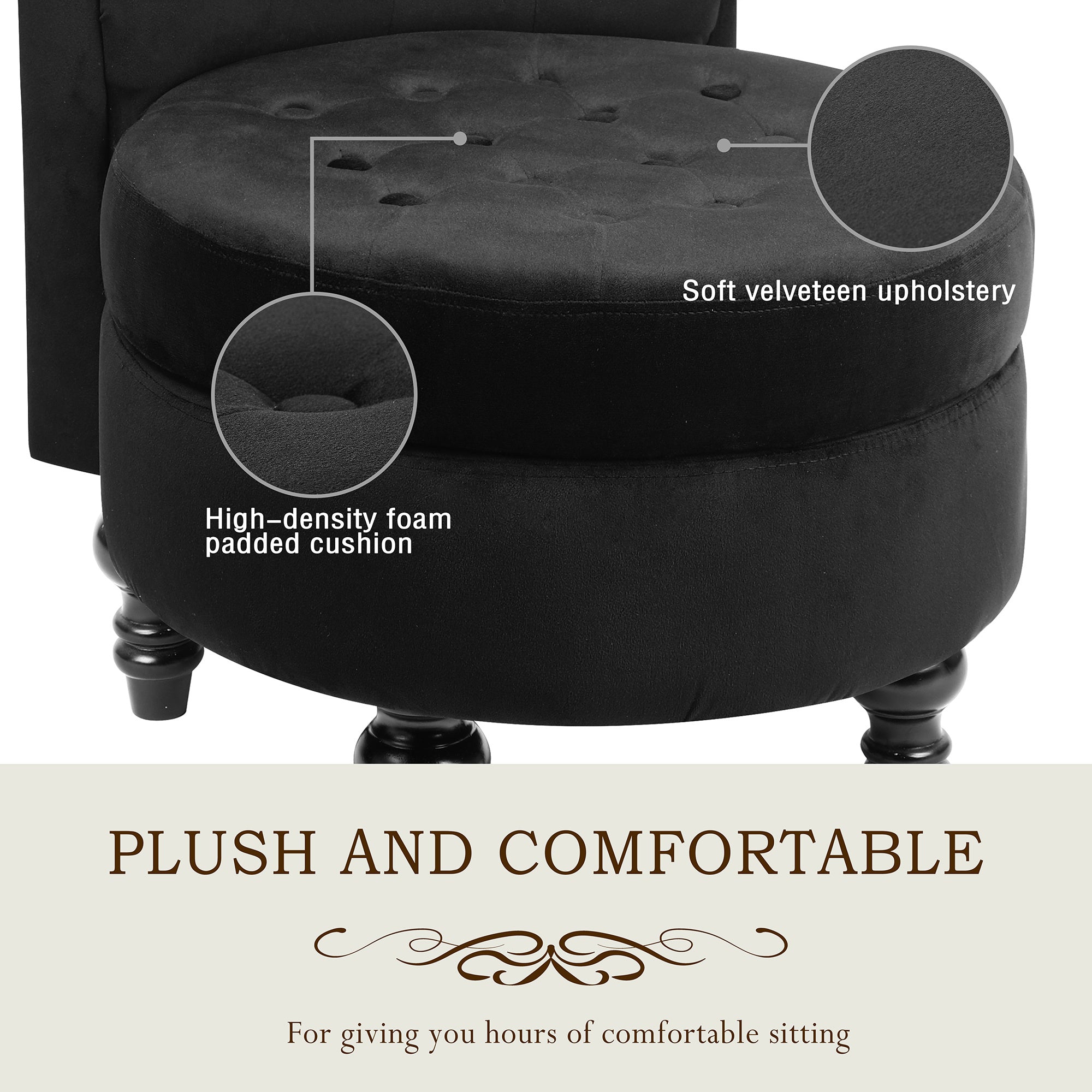 Royal Velvet High Back Armless Chair