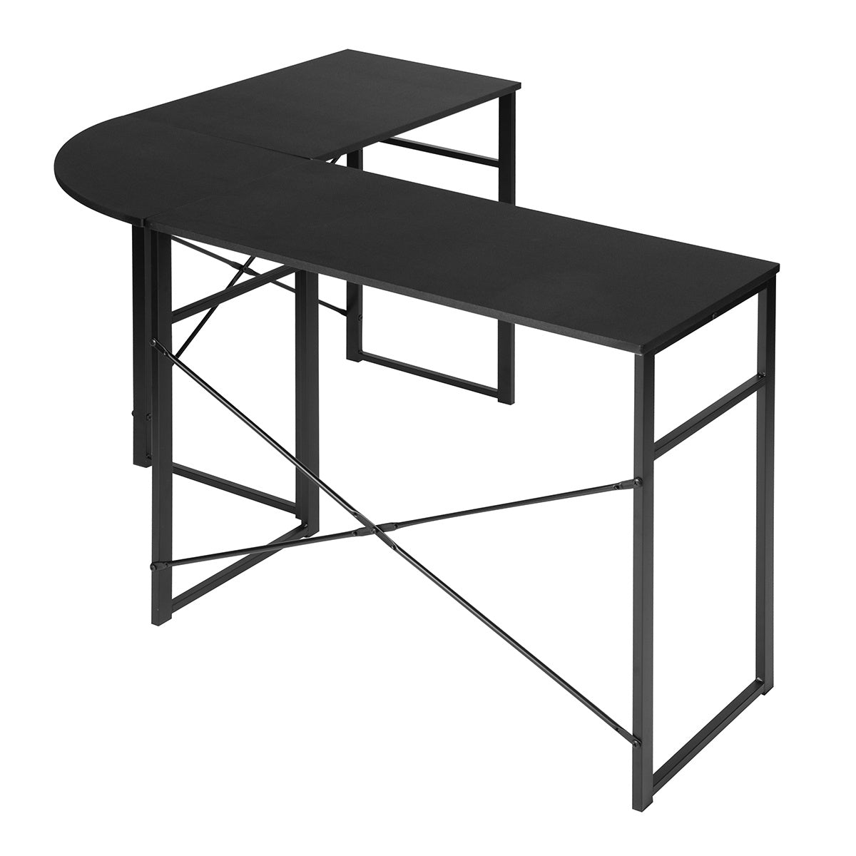 L-Shape Desk, Corner Desk, foldable, black